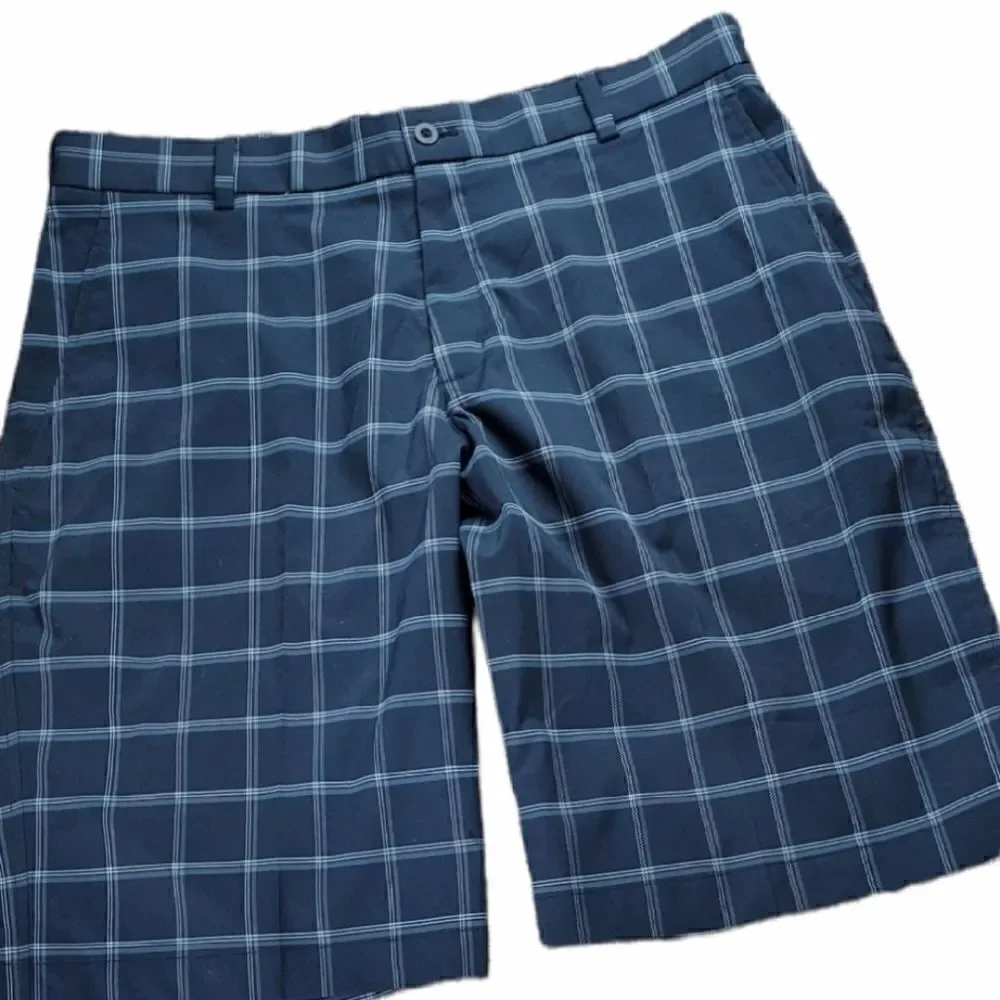 Nike Black & Gray Plaid Dry Fit Golf Shorts